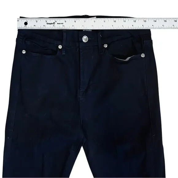 Good American Women’s Sz 29 Black High Rise Good Legs Jeans Stretch Denim - Picture 12 of 16